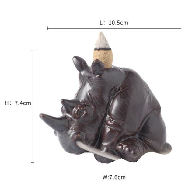 Rhinoceros Backflow Incense Burner