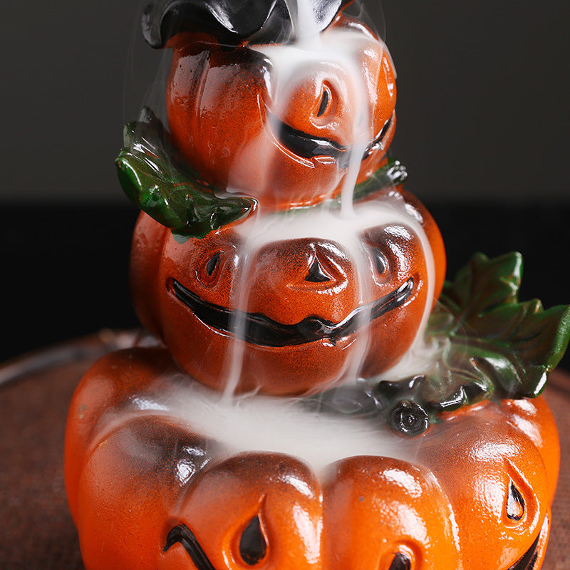 Ghost and Pumpkin Halloween Backflow Incense Burner | Pumpkin Incense Burner