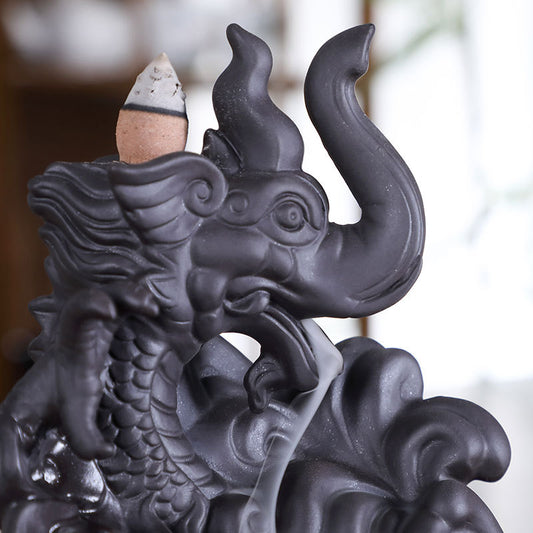 Mythology Strangest Hybrid Creatures Dragon Body Elephant Head Backflow Incense Burner