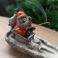 Christmas Sleighing Smoking Santa Incense Burner with Incese Stick Hole