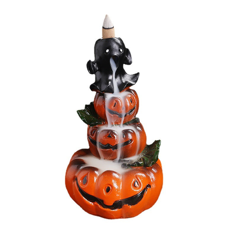 Ghost and Pumpkin Halloween Backflow Incense Burner | Pumpkin Incense Burner