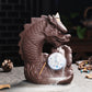 Carp Dragon Backflow Incense Burner with LED Ball and Incense Stick Hole