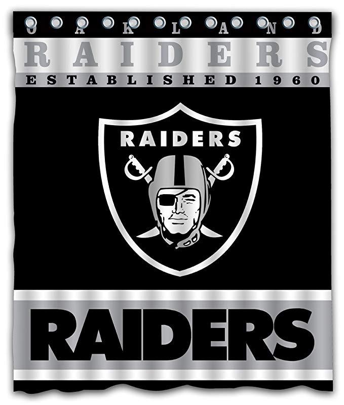 NFL Football Team Flag Las Vegas Raiders Shower Curtain