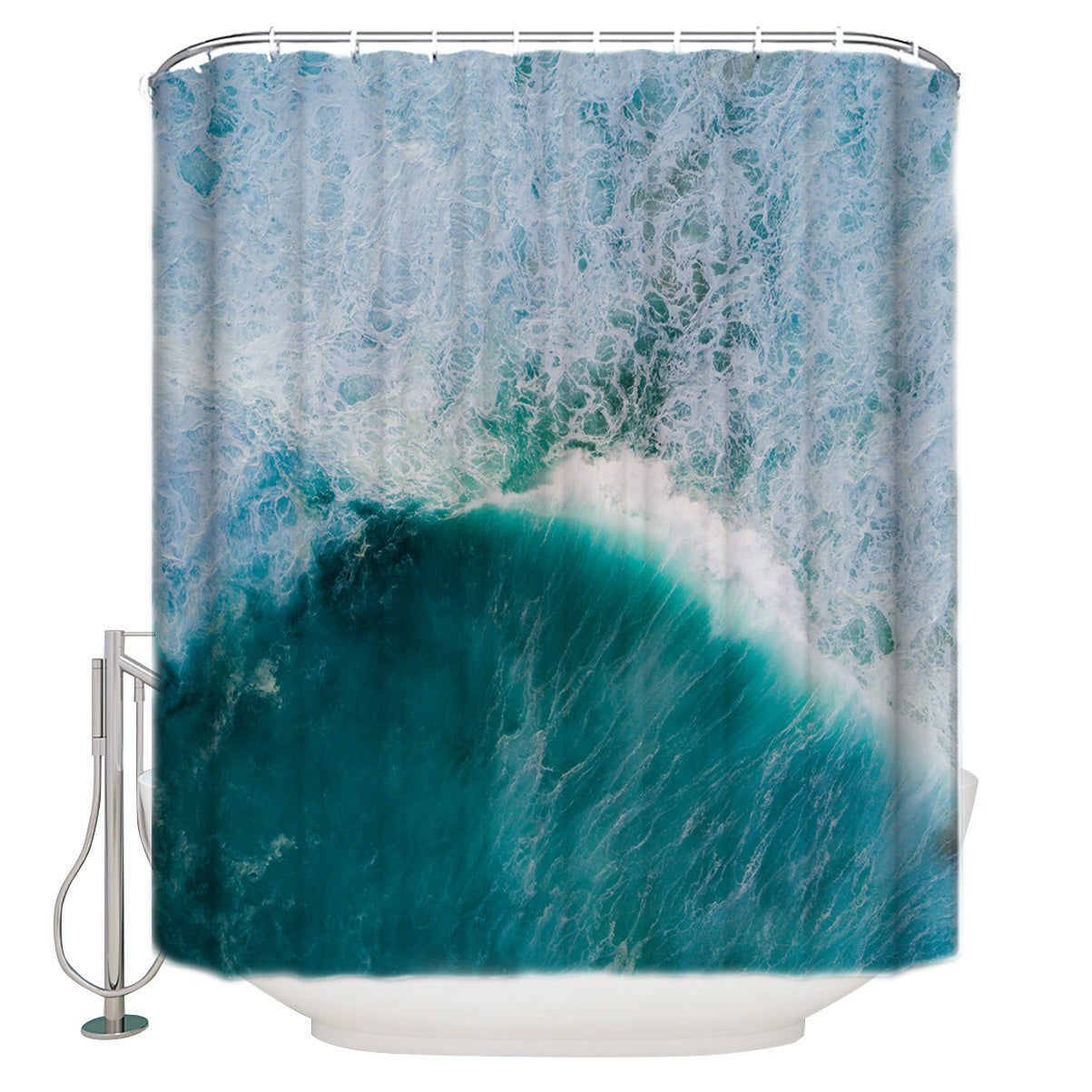 Tide Aerial Image Ocean Waves Shower Curtain | Tide Aerial Image Bathroom Curtain