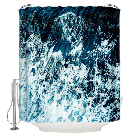 Ocean Wave Shower Curtain | Fierce Waves Bathroom Curtain