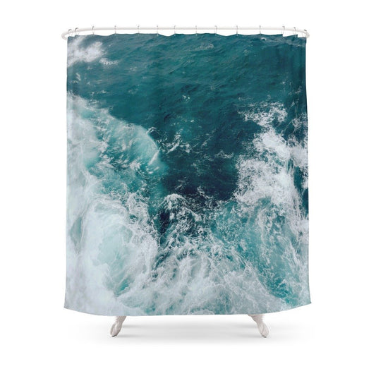 Paddle Waves Shower Curtain | Wave Bathroom Curtain