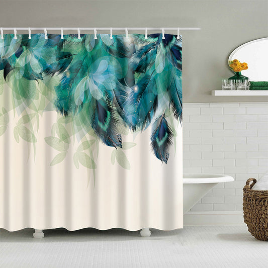 Symbolism Peacock Feather Shower Curtain | Feather Bathroom Curtain