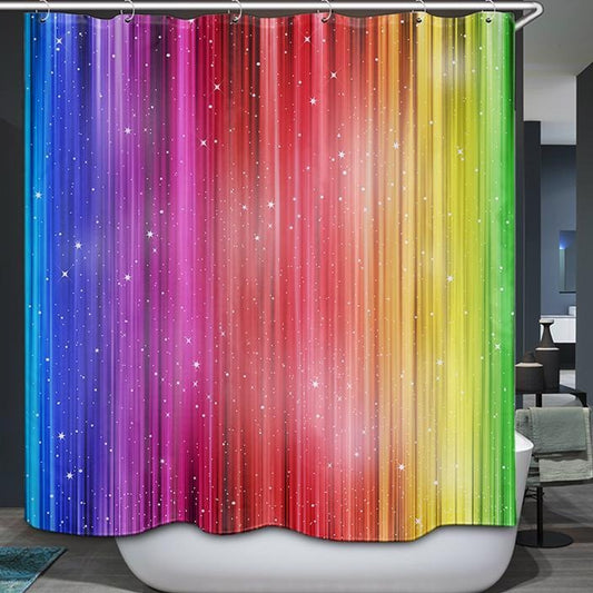 Colorful Glitter Flow Rainbow Glitter Shower Curtain