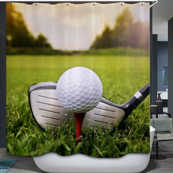 Golf Tee Shot Close-up Sport Golf Shower Curtain