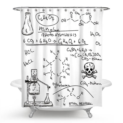 Chemical Experiments Structure and Formula Shower Curtain | Chemical Structure Shower Curtain