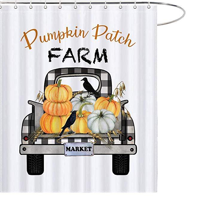 Thanksgiving Farm Harvest Truck Pumpkin Patch Shower Curtain