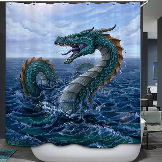 Fantasy Myth Animal Ocean Dragon Shower Curtain