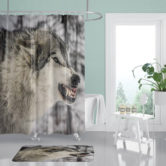 Irate Wolf Shower Curtain