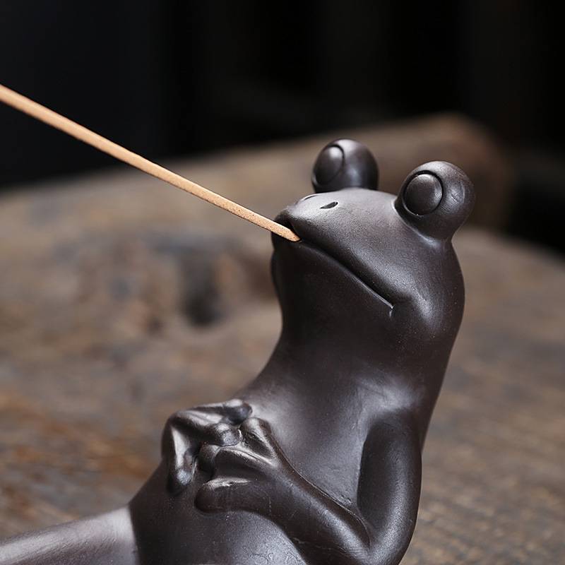 Lazy Frog Incense Stick Holder Ceramic Zen Crafts