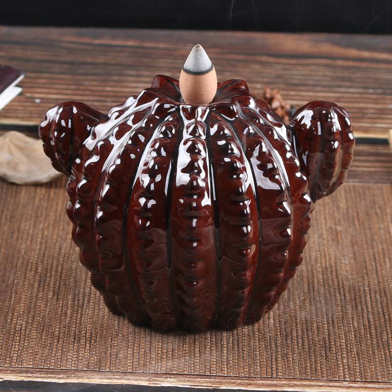 Plant Round Barrel Cactus Backflow Incense Burner