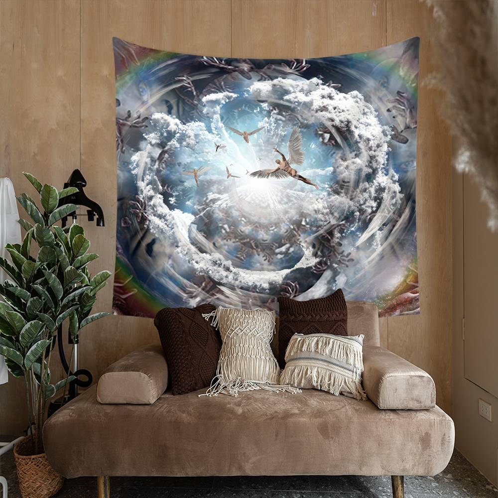 Angels Inside The Vortex of Souls Angel Tapestry | Vortex of Souls Angel Tapestry