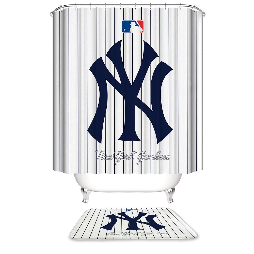 Baseball Team Flag New York Yankees Shower Curtain Sport Style