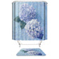 Blue Hydrangea Shower Curtain, Blue Flowers Bathroom Curtain