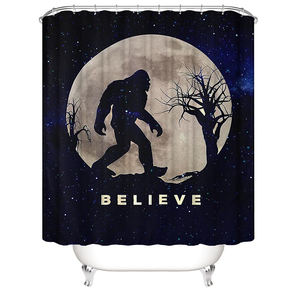 Sasquatch Believe Bigfoot Shower Curtain | Sasquatch Shower Curtain
