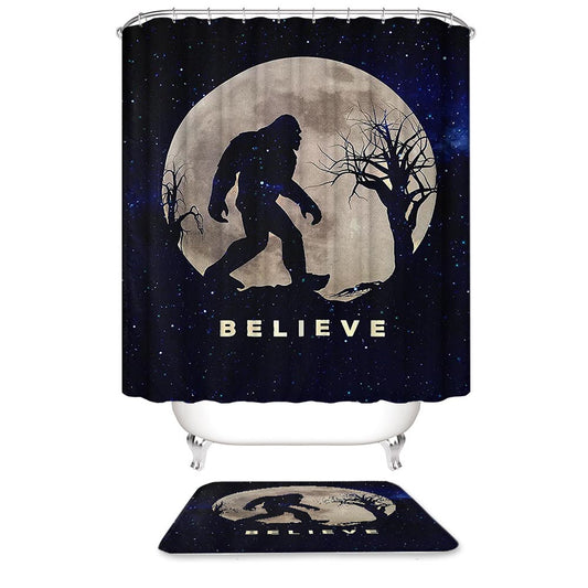 Sasquatch Believe Bigfoot Shower Curtain | Sasquatch Shower Curtain