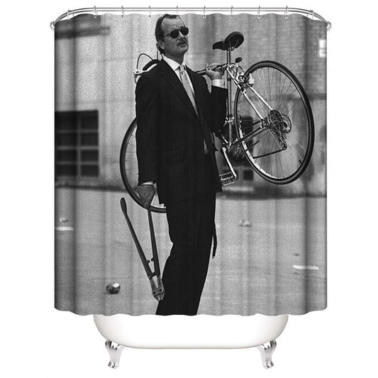 Bill F Murray Stealing A Bike Shower Curtain | Bill Murray Shower Curtain