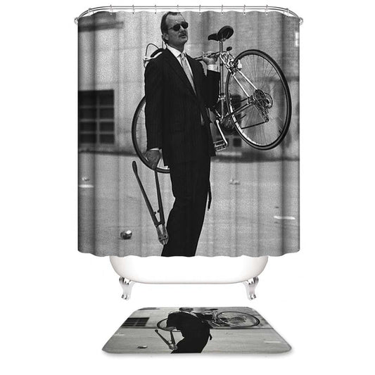 Bill F Murray Stealing A Bike Shower Curtain | Bill Murray Shower Curtain