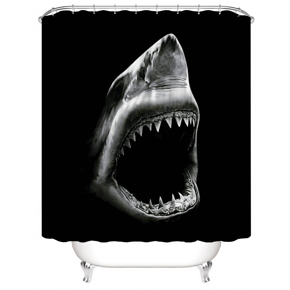 Black and White Shark Shower Curtain | Shark Shower Curtain