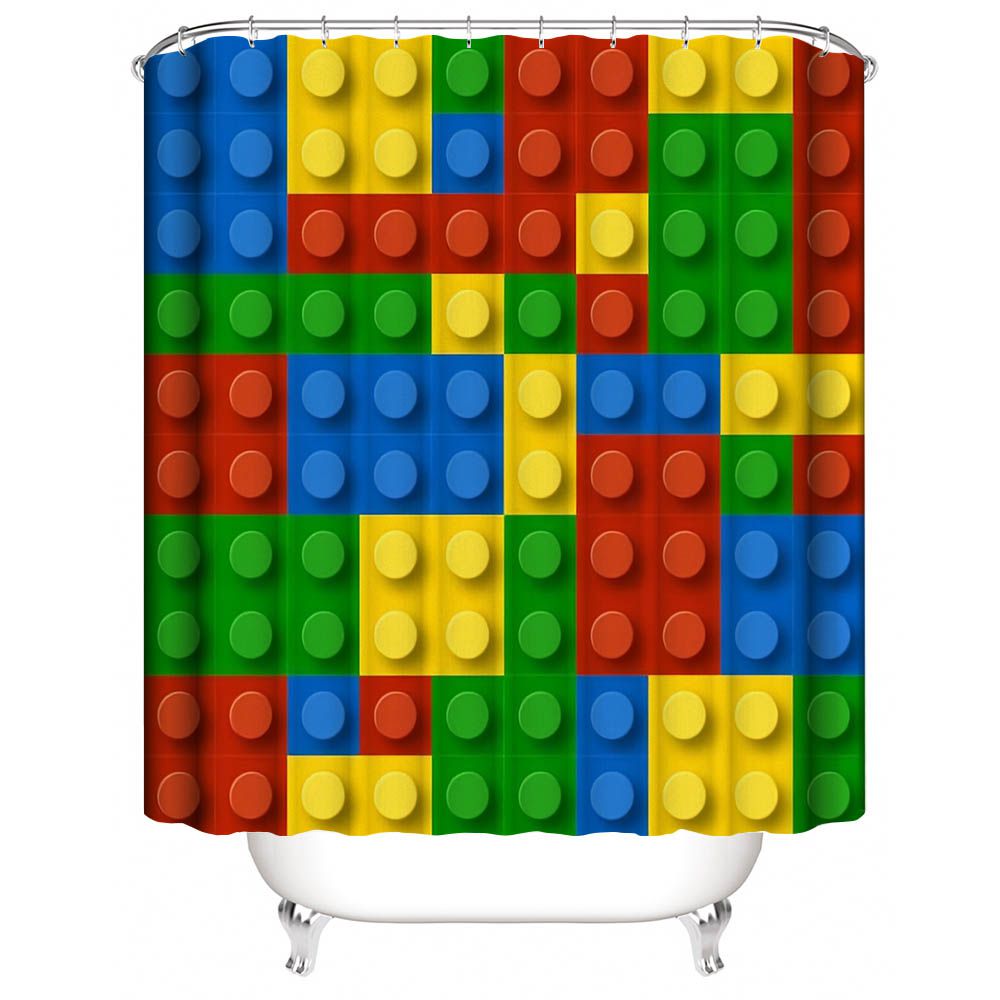 Building Block Wall Shower Curtain