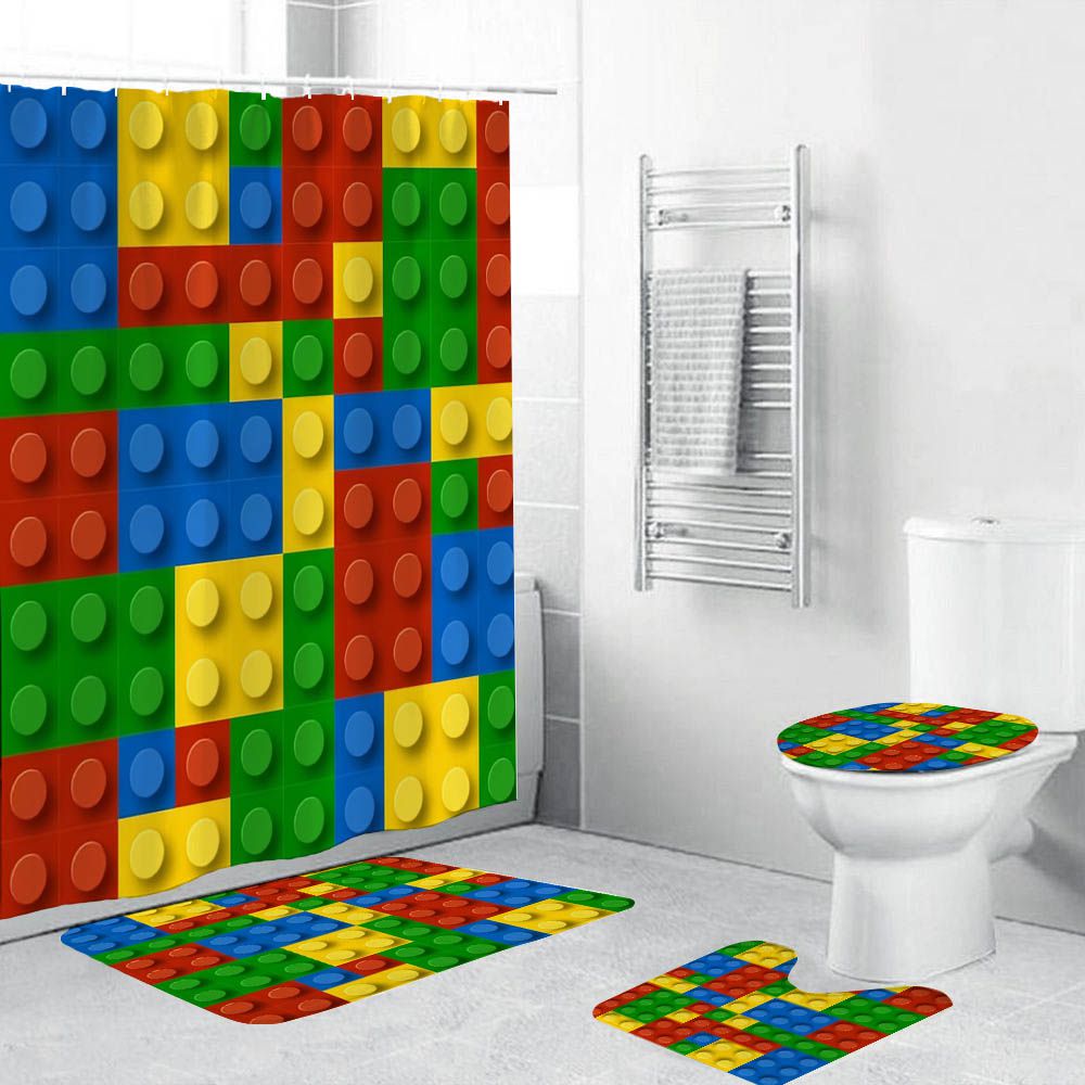 Building Block Wall Shower Curtain