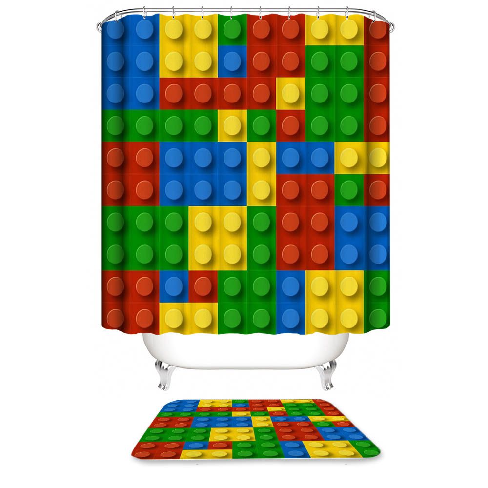 Building Block Wall Shower Curtain