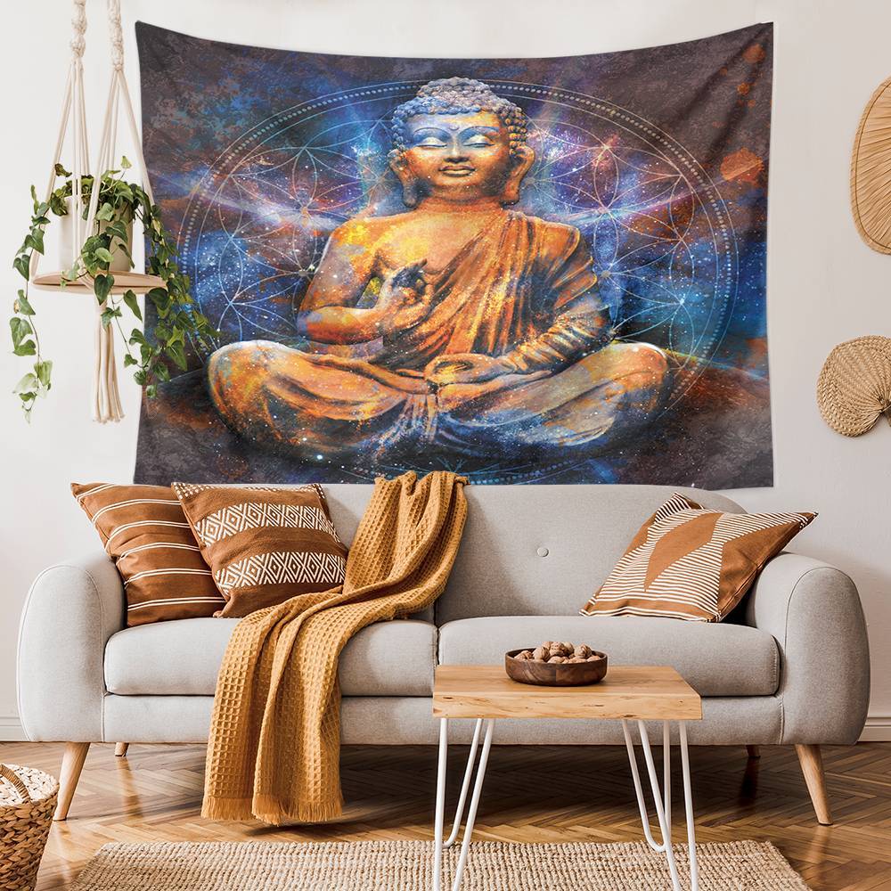 Religious Holy Buddha Tapestry for Bedroom Living Room | Buddha Wall Tapestry