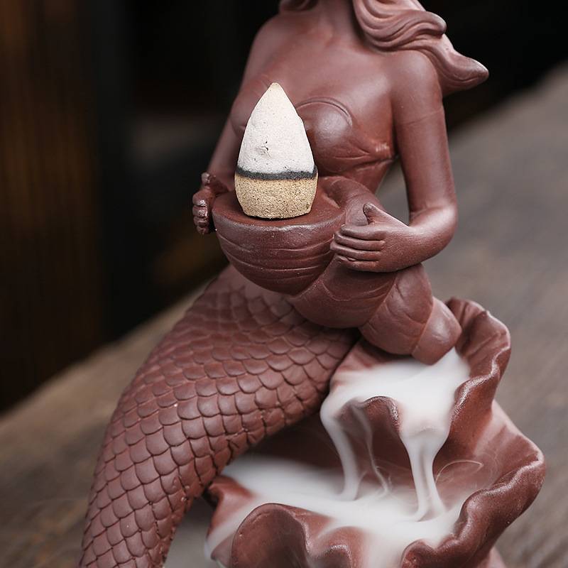 Lotus Leaf Mermaid Backflow Incense Burner
