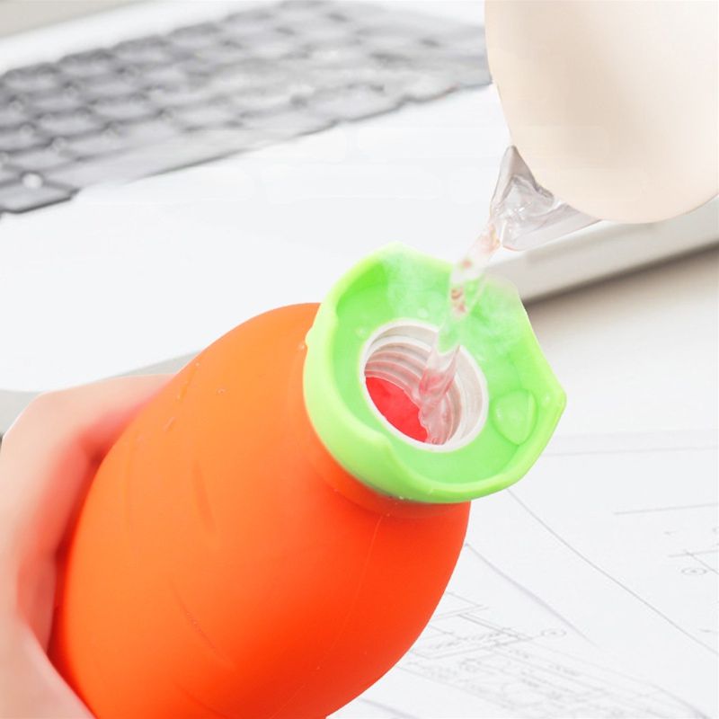 Carrot Shaped Silicone Mini Hot Water Bottle