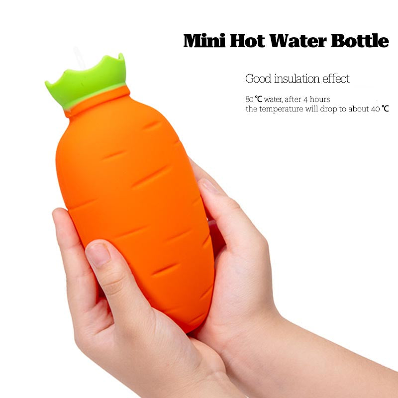 Carrot Shaped Silicone Mini Hot Water Bottle