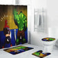 Cartoon Funny Hulk and Spider Man Peeing Shower Curtain