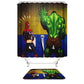 Cartoon Funny Hulk and Spider Man Peeing Shower Curtain