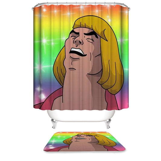 Cartoon Superhero Expression of Enjoyment He Man Shower Curtain