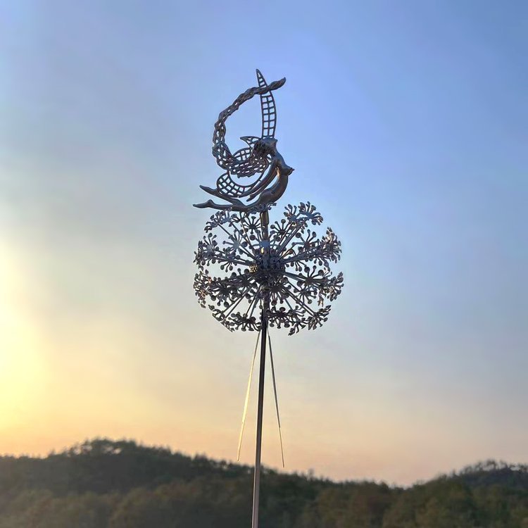 Fairy Sculptures Dancing with Dandelions for Garden Decor