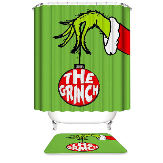 Christmas Cartoon Thief The Grinch Shower Curtain