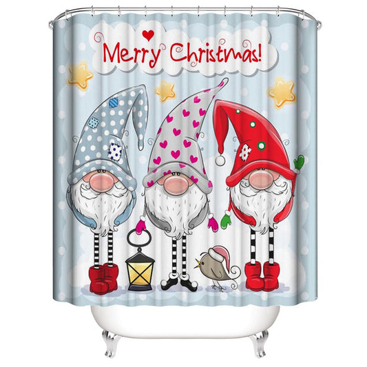 Christmas Gnome Shower Curtain | Gnome Christmas Shower Curtain