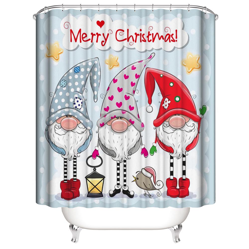 Christmas Gnome Shower Curtain | Gnome Christmas Shower Curtain