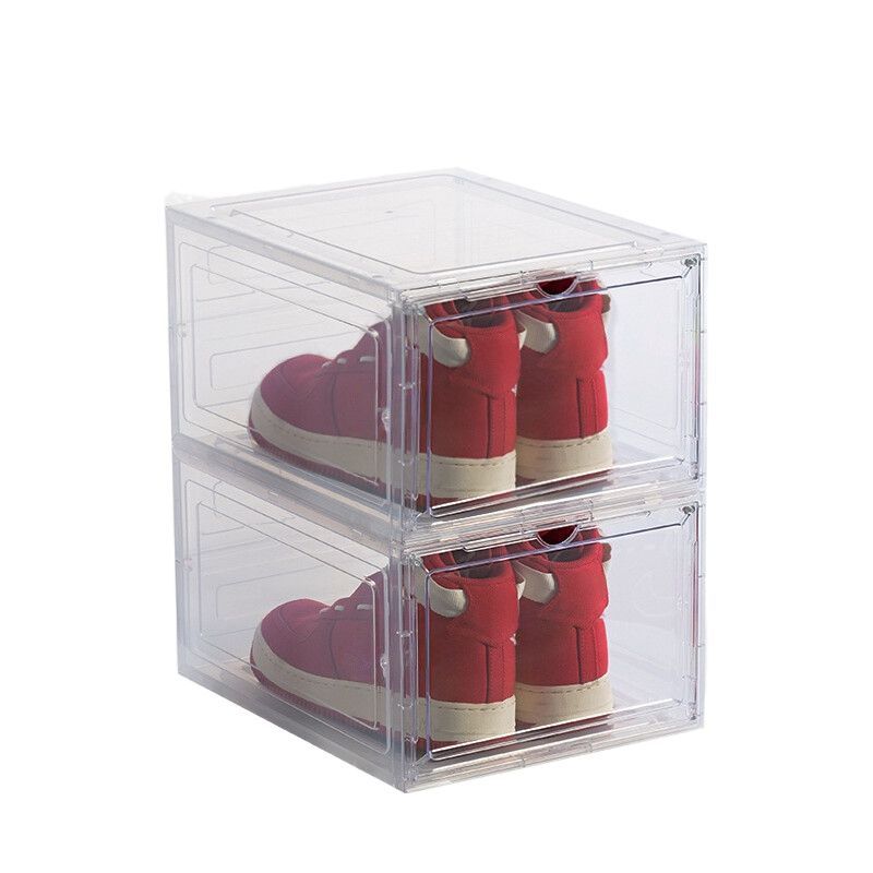 Clear Shoe Boxes Stackable Magnetic Opening | Clear Shoe Box Cases