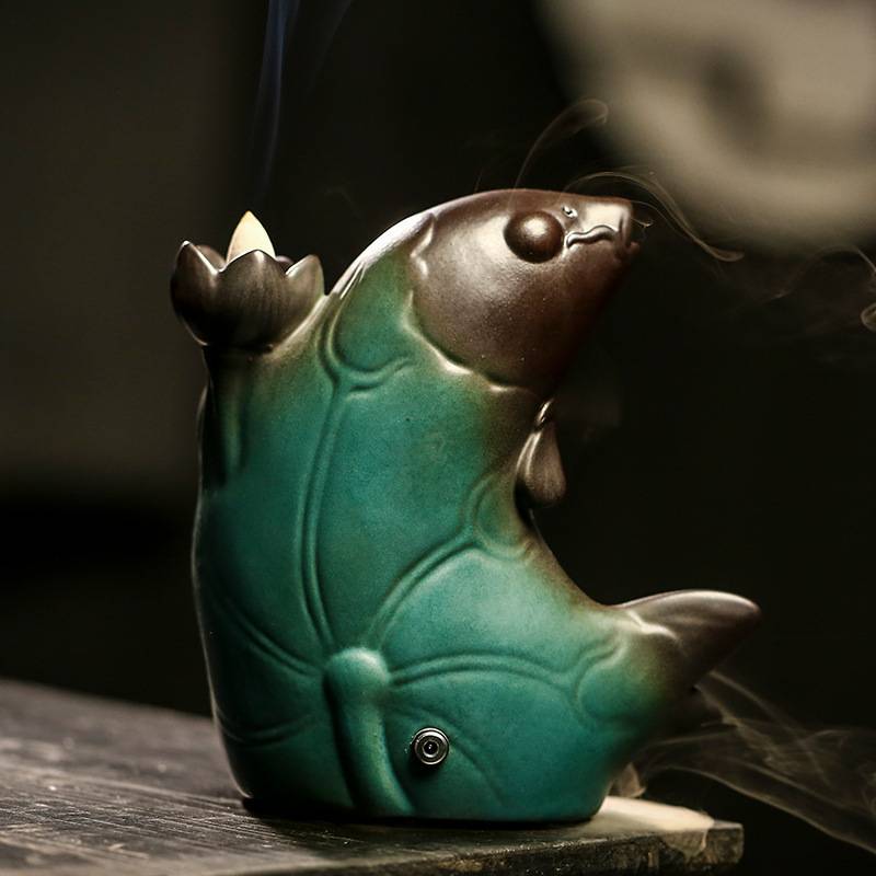 Koi Fish Backflow Incense Burner with Led Lighting – warmthone