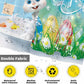 Cartoon Happy Bath Bunny Easter Shower Curtain