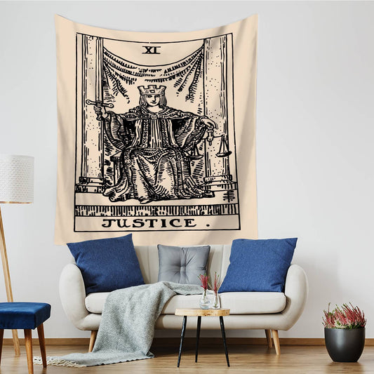 Ancient King Justice Tarot Tapestry for Bedroom Living Room | Ancient King Justice Tarot Wall Tapestry