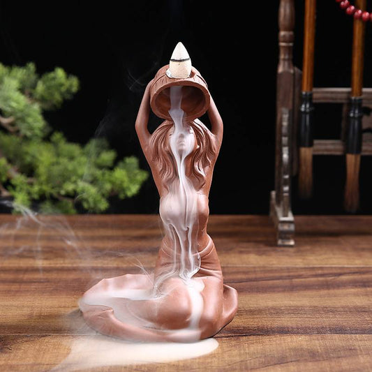 Sexy Beauty Shower Lady Backflow Incense Burner