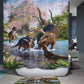 Jungle Volcanoes Dinosaur World Jurassic Park Shower Curtain