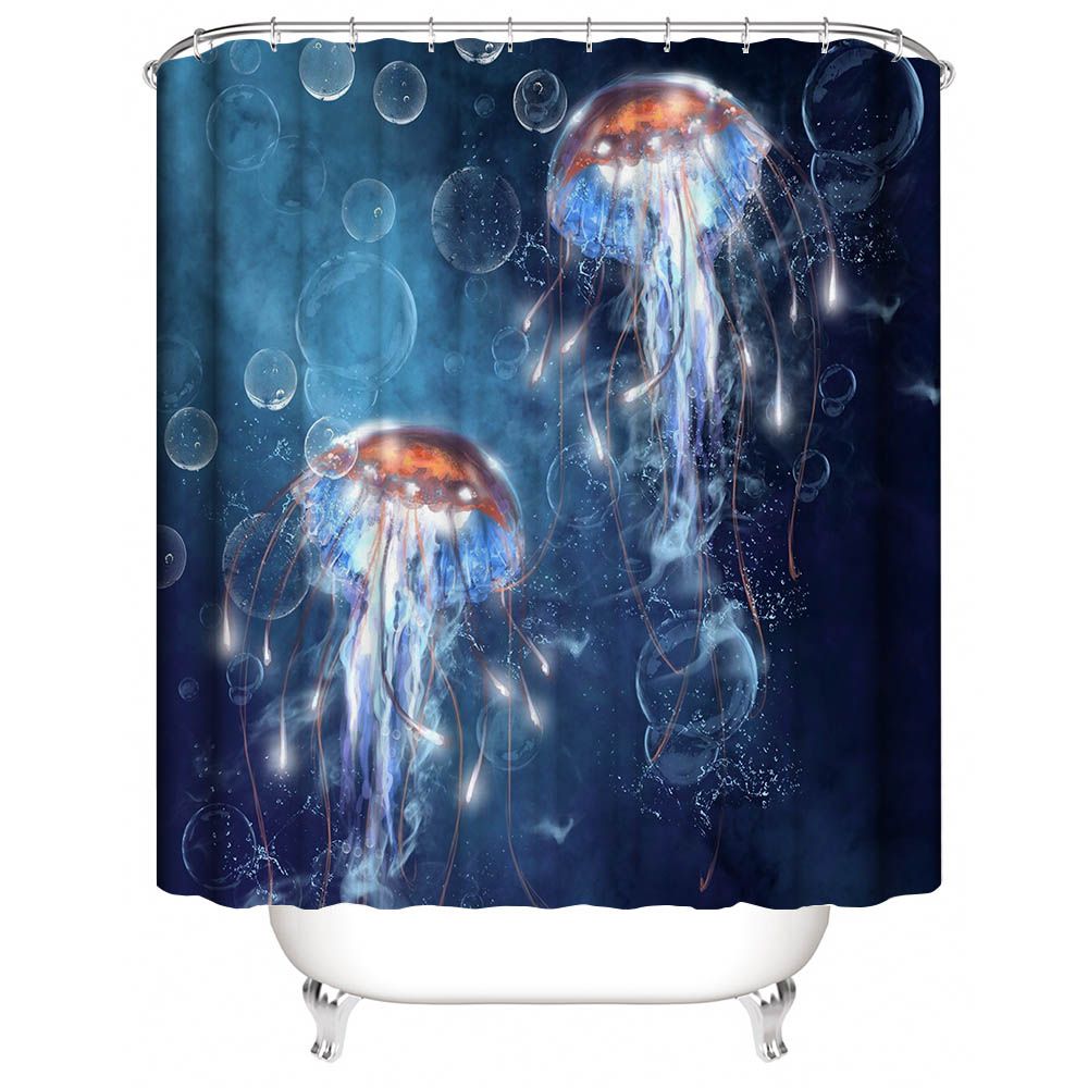 Deep Ocean Bubble Jellyfish Shower Curtain