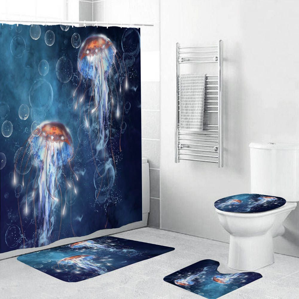 Deep Ocean Bubble Jellyfish Shower Curtain