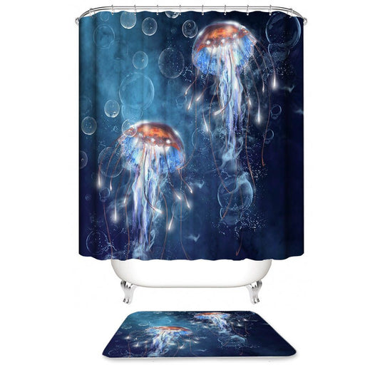 Deep Ocean Bubble Jellyfish Shower Curtain